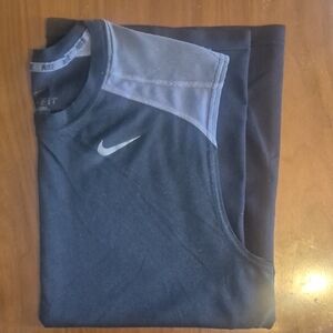 Nike Dark Blue and Gray Sleeveless Top